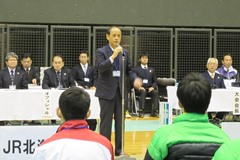 BADMINTON　S/J LEAGUE　2016　岡山大会　開始式の様子