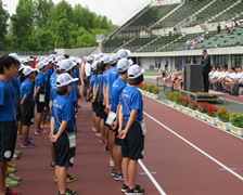 平成28年度全国高等学校総合体育大会陸上競技大会秩父宮賜杯　第69回全国高等学校陸上競技対校選手権大会　開始式の様子