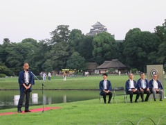 挨拶を行う大森雅夫岡山市長