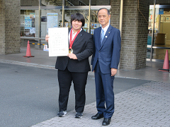 岡山市人見絹枝スポーツ顕彰表彰式の様子