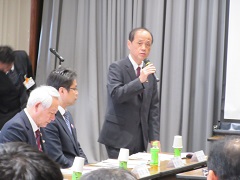 挨拶を行う大森雅夫岡山市長