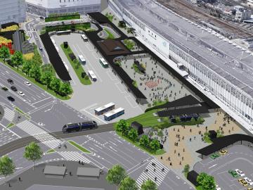 岡山駅前広場イメージ図の写真
