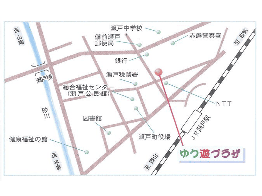 ゆう遊プラザまでの地図