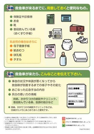 救急車を呼ぶときに、用意するもの。