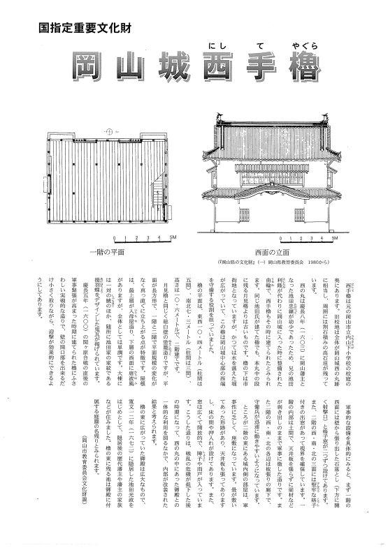 岡山城西手櫓パンフレットの1面