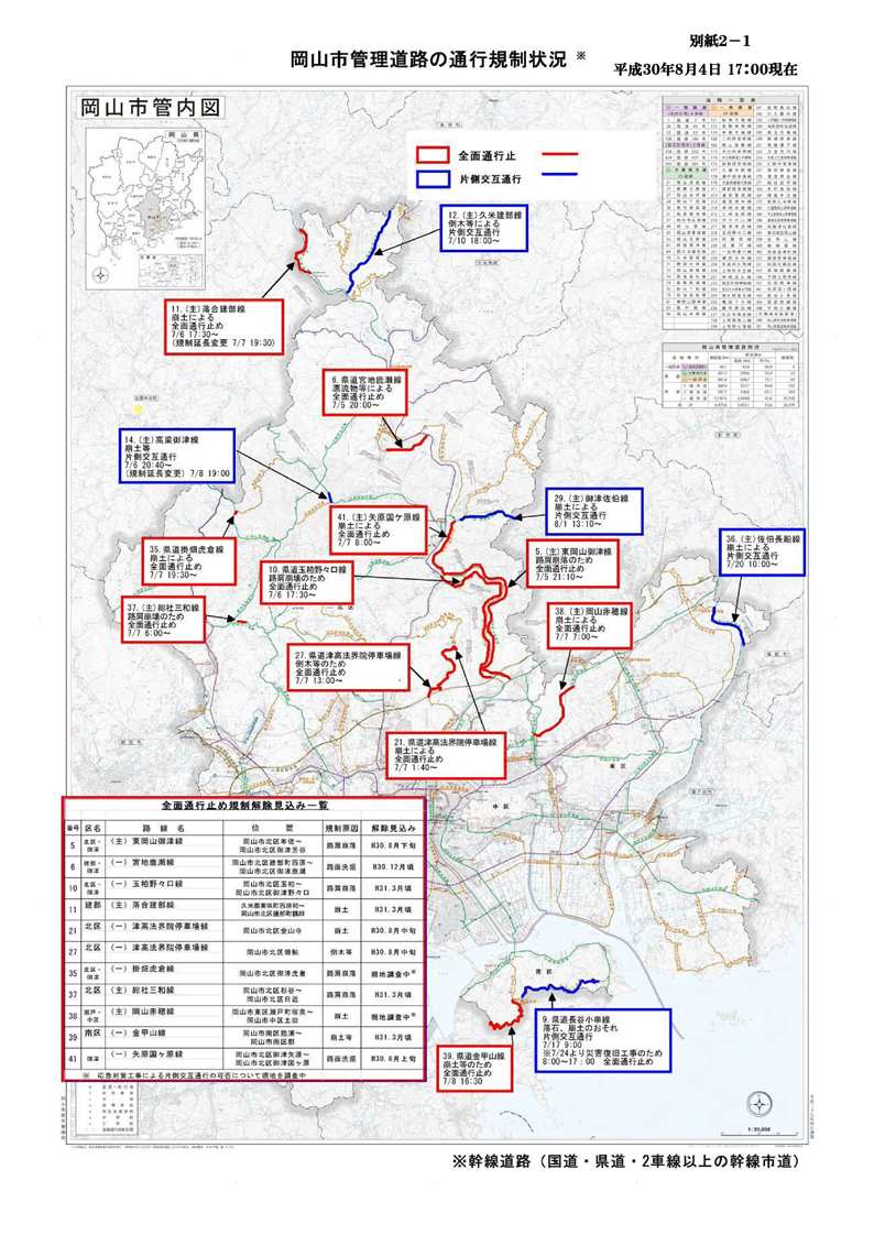 道路規制位置図