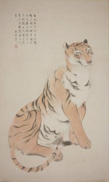 虎の図（川端玉章筆）の画像