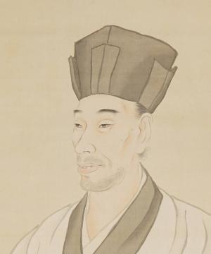 河本立軒像（大野文泉筆）の部分の画像