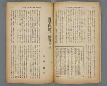 白岩龍平「対支問題に慎重たれ」（「大観」昭和3年6月号）の画像
