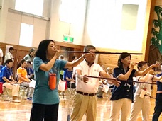 岡山市総合体育大会　スポーツ吹矢競技大会の様子