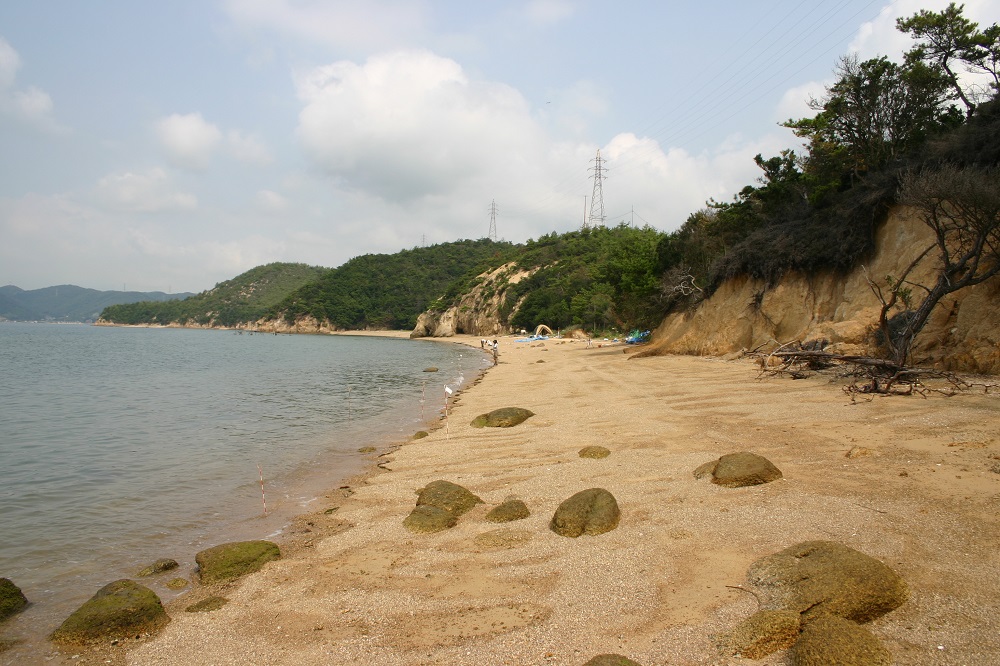 出崎船越南遺跡の遠景