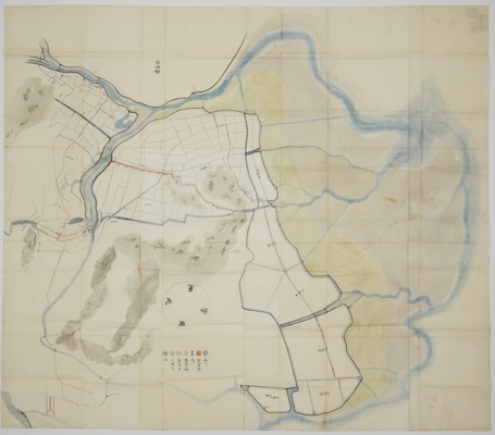 足守川および笹ヶ瀬川の下流域用水絵図