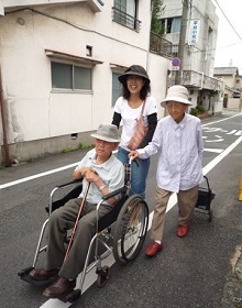 外出介助時の写真