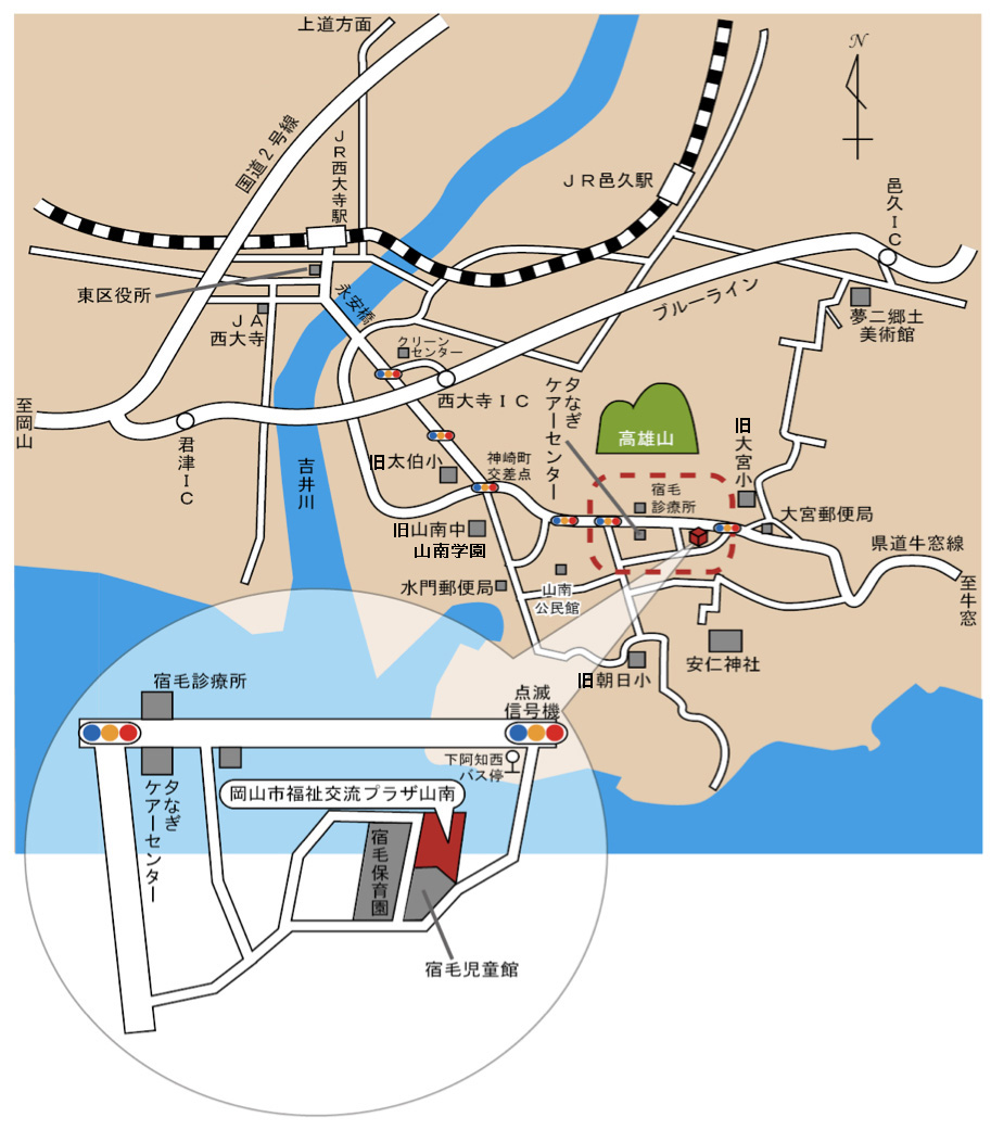 福祉交流プラザ山南の周辺図