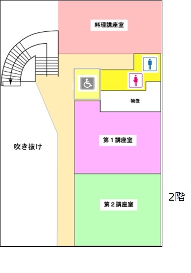 京山公民館の2階平面図