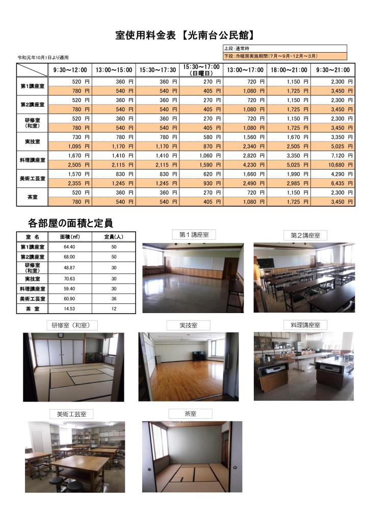 各部屋案内