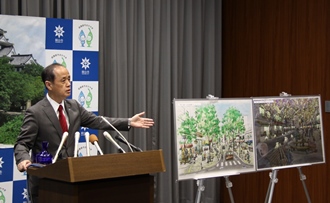 会見する大森市長の様子1