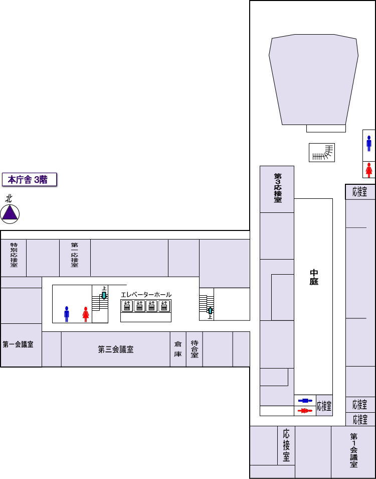 本庁舎3階平面図