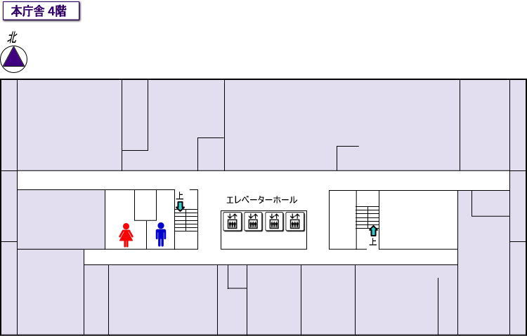 本庁舎4階平面図