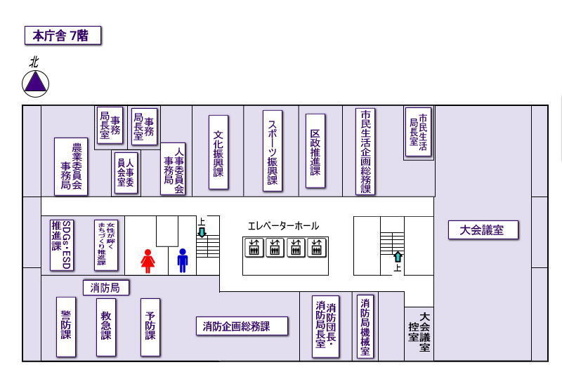 本庁舎7階平面図