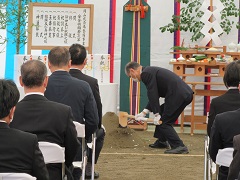 岡山北斎場整備事業　安全祈願祭の様子