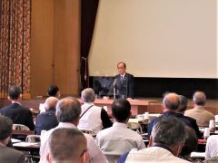 令和4年度岡山市コミュニティ協議会会長・事務局長会議に出席した時の写真。